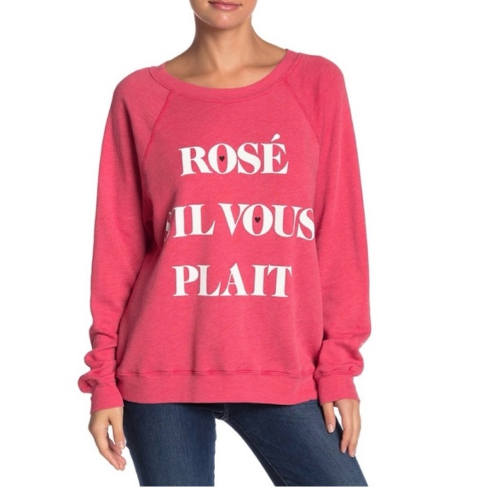 Wildfox Rosé S’il Vous Plait Sweatshirt
